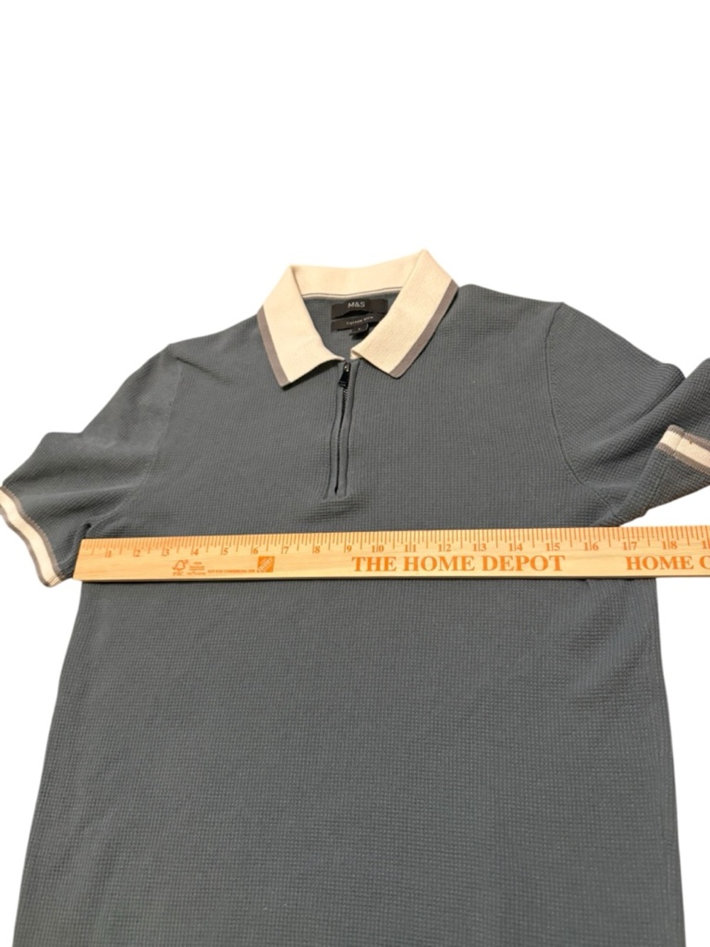 M&S Mens Cotton Polo Knit Shirt with Contrast Collar size Small - Picture 4 of 5